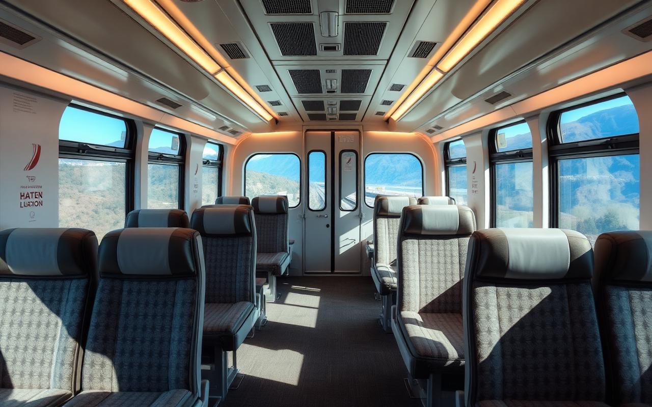Modern train coach interior